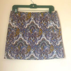 J.Crew stretch Boho, Paisley Mini Skirt Size-4 (EUC)